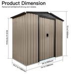 ZUN Outdoor storage sheds 4FTx6FT Apex roof brown with Sliding Doors W1350P232286