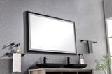 84in. W x 48in. H Oversized Rectangular Black Framed LED Mirror Anti-Fog Dimmable Wall Mount W127291633