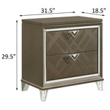 ZUN Dark Champagne 2-drawer Nightstand B062P186502