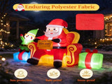 7.2 FT Inflatable Christmas Sitting Santa on Sofa with Elf & Gift Boxes, Built-in LED Lights Blow Up 20780674