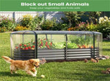 3-in-1 Raised Garden Bed with Greenhouse Cover, Galvanized Steel Planter Box for Year-Round Growing 55483065