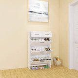 PVC Surface Shaker Shape Door Shoe Rack 3 Doors Shoe Cabinet With 2 Drawers With Open Space for W2139134911