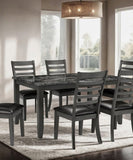 Simple Classic Dark Gray 7pc Set Faux Marble Top Table 6xSide Chairs Leatherette Seats B2741P348915