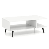 Rectangle Coffee Table with 2 Open Compartments-White 93354194