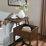 Mid Century Modern Lift Top Side Table, Small Rising End Table Couch Table with Storage Shelf, W1801P195729