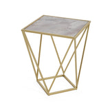 CREATIVE SIMPLE GLASS SIDE TABLE,GOLDWHITE COLOR N770P234478G
