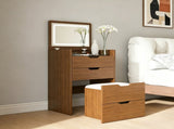 3-in-1 Vanity Desk with Lighted Mirror & Stool, Flip Top Makeup Dressing Table, Compact Storage for W2699P478802