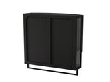 23.62"Modern Arched Glass Double-Door Wardrobe with Shatterproof Non-Glass Mirror-Double-Layer W757P314594