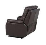 Contemporary Top-Grain Leather Recliner Set - Power Footrest, Power Headrest - Control Panel, USB B081109557