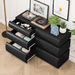 ZUN 6 Drawer Dresser for Bedroom, Black Dresser No Handle, Modern 6 Chest of Drawers with Wide Storage W757P235728