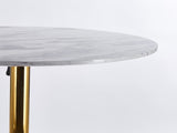31.5"folding GOLDEN AND WHITE Tulip BAR Mid-century BAR for 2-4 people With Round Mdf W234P370272