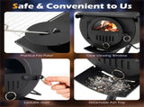 Portable Foldable Wood Burning Tent with 5 Sections Chimney, Heavy Duty Carbon Steel Camping 76927627