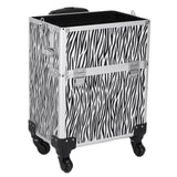 3 in 1 Aluminum Cosmetic Makeup Case Tattoo Box White Zebra Print 71795576
