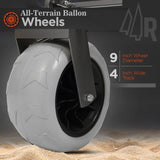 9" x 4" All-Terrain Balloon Wheels! 300L XL Heavy-Duty Folding Wagon Cart - 480lbs Capacity, W2932P317113