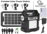 Portable Solar Power Station Rechargeable Backup Power Bank w/Flashlight 3 Lighting Bulbs For 16989603