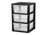 3 Drawer Tower, Plastic Storage Organizer with Removable Clear Bins, Easy to Assemble - No Tools 19101383