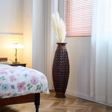A 39-inch tall hand-woven bamboo floor vase - a decorative highlight for the living room, foyer or W2796P283884