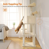 ZUN 63'' Multi-Level Cat Tree Cat Tower for Indoor Cats with Sisal-Covered Scratching Post, Cozy Cat 51846476