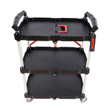Folding service car with wheels, three-layer practical trolley, folding storage cart, suitable for W227P163437