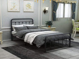 Metal Platform Bed Frame with Headboard No Box Spring Needed Twin BLACK W84068777