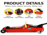 Floor Jack, 2 Ton Low Profile Jack, 3t jack stand Tire Repair Kit Heavy Duty Steel Racing W1239P194423