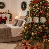 4PCS Set Christmas Hanging Ball Ornaments Wooden Decorations Festive Holiday Party Decor Xmas 30812781