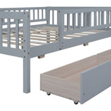 Full Size Daybed Wood Bed with Two Drawers, Gray WF301868AAE