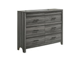 Denver Modern Style 6- Drawer Dresser Made with Wood in Gray B009P272307
