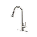 ZUN Single Handle High Arc Pull Out Kitchen Faucet,Single Level Stainless Steel Kitchen Sink Faucets 57490800