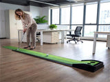 Indoor Golf Putting Mat with Ball Return Track 2 Hole Sizes Distance Markings 3 Balls Included 19429205