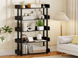 5-Tier Anti-Tipping Open Bookcase with Elevated Legs, Black Display Rack for Home Office 72324254
