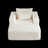 62.5-Inch Corduroy Sponge Sofa Lounge Chair with Removable footrest,No Assembly Required,Fluffy W834P206050