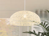 Height-Adjustable Farmhouse Rattan Pendant Lights with Adjustable Hanging Rope 64200391