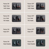 17 inch Freestanding Electric Fireplace Stove heater with 3D Flame effect,Black 86608177