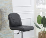 Adjustable stool Chair Black Faux Leather Clean Lines Seat Chrome Base Modern Set of 2 Chairs / B011P151351