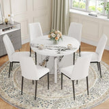 Round Dining for 4-6, 42 Inch Modern Kitchen Small Dinner MDF Kitchen Dinning N752P186173K