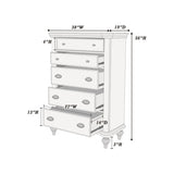 Luxury Classic Antique Silver / Champagne Finish 1pc Chest of Drawers Storage Space Bedroom B011P211032