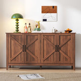 Cabinet with 4 Doors and 4 open shelgves,Freestanding Sideboard Storage Entryway Floor W331P266133
