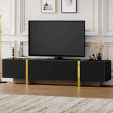 ON-TREND Luxury Fluted TV Stand for TVs Up to 80'', Modern Entertainment Center with Storage WF531671AAB