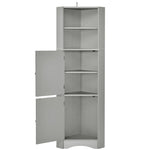 ZUN Tall Bathroom Corner Cabinet, Freestanding Storage Cabinet with Doors and Adjustable Shelves, MDF WF293800AAG