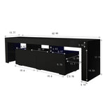 ZUN Modern Black TV Stand, 20 Colors LED TV Stand w/Remote Control Lights 95007523