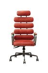 ZUN Antique Red Swivel Office Chair with Pneumatic Lift B062P215463