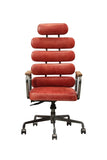 ZUN Antique Red Swivel Office Chair with Pneumatic Lift B062P215463