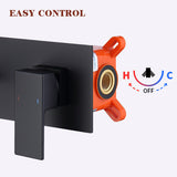 Wall Mount Faucet for Bathroom Sink or Bathtub, Single Handle 2 Holes Brass Rough-in Valve Included, 16446699