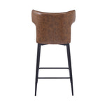 ZUN 28inch Counter Height Bar Stools Set of 2, Modern Bar Upholstered Chairs with PU Leather, Metal N762P199304D