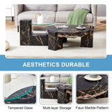 ZUN The detachable double-decker coffee table, the stylish is more precious, and the detachable W1151P184842