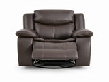 Faux Leather Rocker Swivel Recliner Chair, Manual Reclining Armchair with 360&deg Swivel Base, B2766P587865