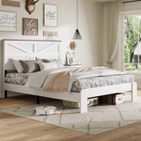 Full Bed Frame Headboard , Wood Platform Bed Frame , Noise Free,No Box Spring Needed and Easy W636P305736