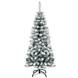 4.5ft Christmas Tree with Snow Flocked Branches - 242 High-Density Tips, Premium PVC, Foldable Metal 30811929