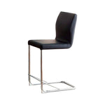 ZUN Modern Elegance Black Color Leatherette 2pcs Counter Height Dining Chairs Chrome Metal Legs Dining B011P178973